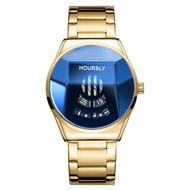 HOURSLY Men's Watch Men's Black Technology Quartz Men's Watch Round Locomotive wristwatch