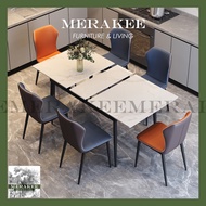 MERAKEE Extendable Customized Marble Like Sintered Stone Dining Table Dining Room Furniture F008