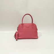 HERMES 8W杜鵑粉Swift皮銀釦Bolide27cm