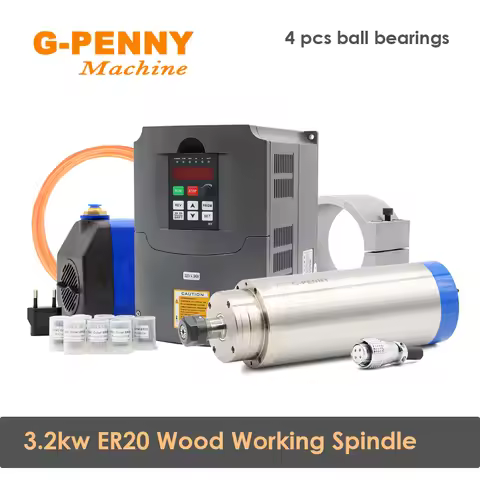 G-Penny 3.2kw ER20 100mm Water cooled spindle motor Wood working and 4.0KW HY inverter and 75W Water