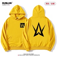 เสื้อสเวตเตอร์ฮู้ดผ้าขนแกะฤดูใบไม้ร่วง/ฤดูหนาว Alan Walker สำหรับผู้ชาย สีเหลือง แฟชั่น เสื้อคลุมกัน