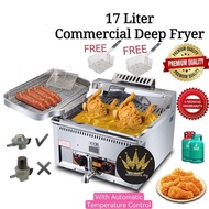 17/23L gas stainless steel deep fryer commercial/ dapur goreng ayam gunting ayam goreng kentang goreng