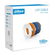 UTP CABLE CAT6 สายยาว 100 เมตร สายแลนแบบกลมสีส้ม CAT6 ของแท้ 100% (Indoor)