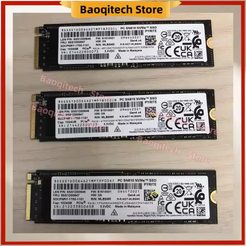Brand new sn810 2T 1t 512G 256G 2280 NVME m2 solid-state hard PCIe 4.0 read 7000for Dell laptops FOR