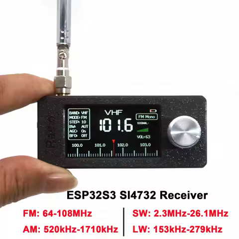 Digital Display ESP32S3 SI4732 Receiver All-band DPS Radio SW LW AM FM SW Radio station Broadcasts M