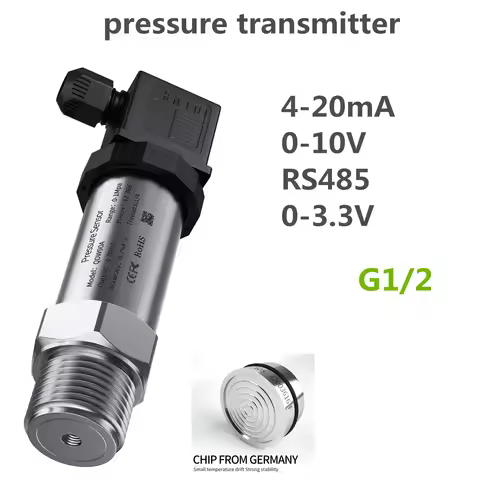 G1/2" 4-20mA Pressure Sensor 0-10V 1bar/10bar/100bar oil water gas 100psi/10Kpa/50mbar RS485 pressur