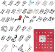 Upgrade Your Sewing Quilting Patchwork Presser Foot and Edge Guide for Low Shank Snap-On Machines - Compatible with Singer, Brother, Janome and More! (kit, 42)