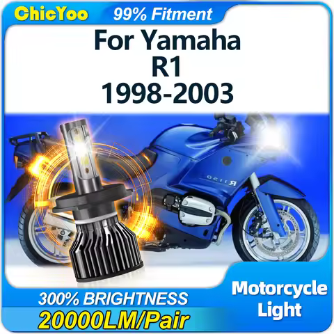 H4 LED Headlight Bulb 120W 20000LM Super Bright Motorcycle Lamp 6000K White For Yamaha R1 1998 1999 