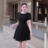 TBD ROUND NECK BOW DRESS WITH STONE 60-90KG