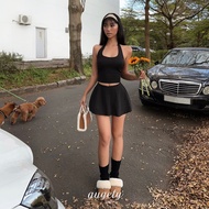 Set Áo Croptop Yếm Ôm và Váy Tennis Xòe Nữ Belle Set AUGETY