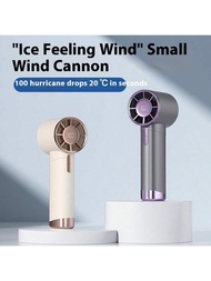 Portable Handheld Fan With Digital Display - 100-Speed Adjustable Hurricane Wind, 1800mAh Rechargeab