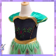 Xie Dress Princess Anna Frozen Green Cosplay Costume Birthday Clothes