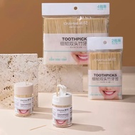 Double-Ended Bamboo Toothpick Tooth Floss Oral Hygiene Dental Floss Toothpick