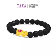 TAKA Jewellery 18K Gold Pixiu with Beads Bracelet