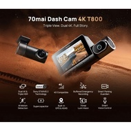 70mai T800 4K Triple-View Dash Cam | Front + Rear + Interior | Night Vision | WiFi