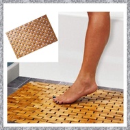 H7(TFAW) Teak Wood Bath Mat Feet Shower Floor Natural Bamboo Non Slip Large