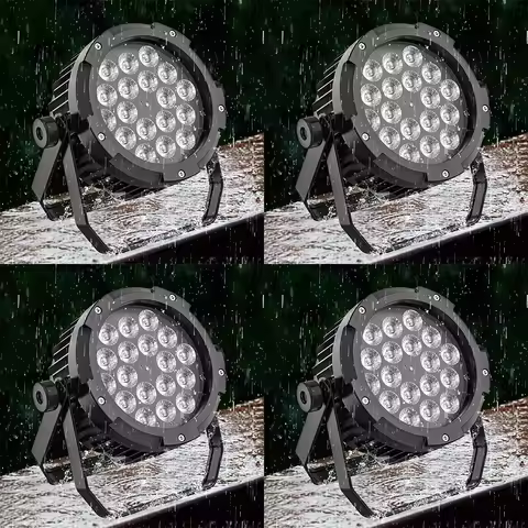 U'King 4PCS 150W LED Par Light 18x10W RGBWA+UV Waterproof 6in1 18LED Fixture Beads Stage Light DMX51