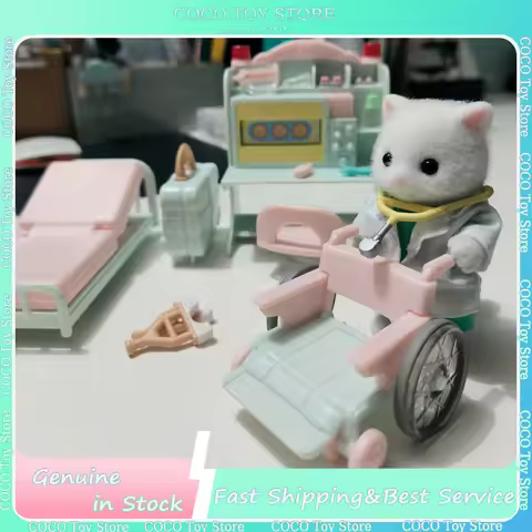 Original Sylvanian Families Villoge Doctor Starter Set Princess Dress Up Nursery Ternurines Kawaii C