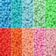 St. Kunkka 10g About 350 Pcs 4mm Acrylic Round Beads Oil Beads for diy Beaded Bracelet Necklace Supp