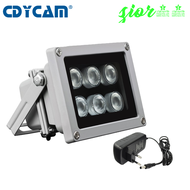 Zior CDYCAM กล้องวงจรปิด6ชิ้น,850NM LED ไฟ IR หลอดไฟอินฟาเรดกันน้ำการมองเห็นได้ในเวลากลางคืนเติมแสงสำหรับกล้องวงจรปิด