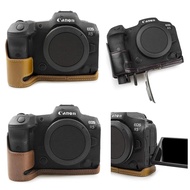 หนัง Pu ย้อนยุคเคสครึ่งฝาปิดด้านล่างรุ่นเปิดกระเป๋ากล้องสำหรับ Canon EOS R10 R8 R7 R5 R6 Mark II R6II