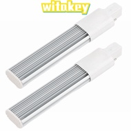 WITAKEY 2 Pack LED Bulb, G23/GX23 2-Pin LED Tube Light, Long Lifespan 6W AC 85-265V 30 LED PL Horizo