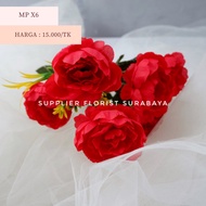 MP X6 BUNGA MAWAR PALSU BUNGA MAWAR ARTIFICIAL FLOWER ROSE MAWAR KECIL BUNGA HIAS PEONY KECIL BAHAN 