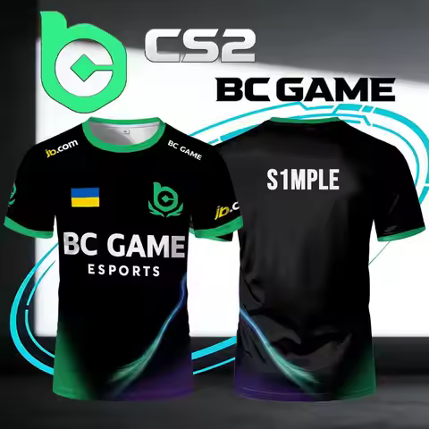 New CS2 BC.Game Esports Jersey S1mple Pro League Player Training Uniform Unisex Customizable ID Brea