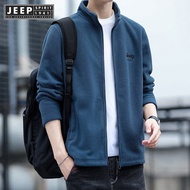JEEP SPIRIT 1941 ESTD Fleece Hoodie for Boys in Autumn with Plush Versatile Solid Color Casual Sport