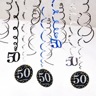 Birthday Party 12 Pieces PVC Spiral Charm 30 Years Old 40 Years Old 50 Years Old 60 Years Old Atmosp