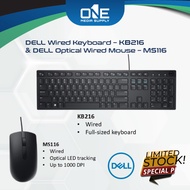 Dell KB216 & MS116 - Wired Keyboard & Optical Wired Mouse (Refurbished)