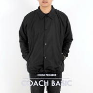 HITAM Noise Project Coach Jacket Noise Basic Coach Jacket Plain Black Coach Jacket