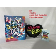 Pillow Teacher's day Present Selamat Hari Guru Bantal Hadiah Guru Gift set wiyth paper bag