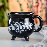 Creative Magic Witch Cup Crucible Witch Medicine Water Cup Black Ceramic Witch Mug Magic Coffee Cup