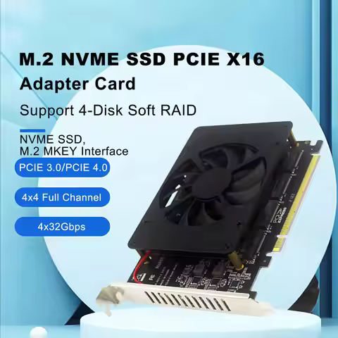 M.2 to PCI-E 4-disk NVME Expansion Card PCIE X16 NVME M.2 M Key SSD RAID Adapter Card Support 2230 2