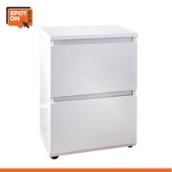 - - 兩層抽屜儲物矮櫃 (亮白色)