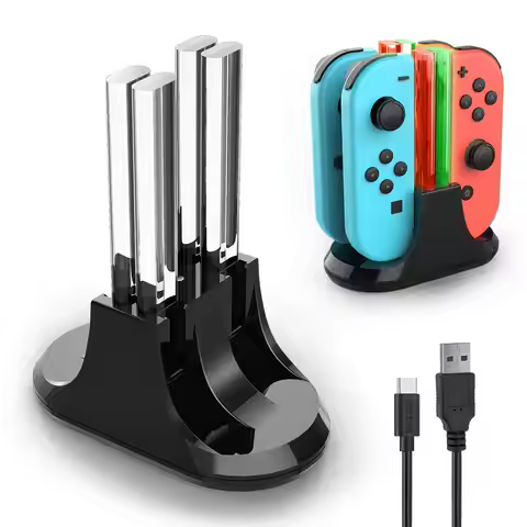 FOR Nintend Switch 4 Controller Charger LED Indicator Charging Dock Station for Nitendo Switch Ninte