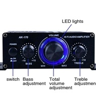 Kerndy Ak170 HiFi Mini Stereo Car Amplifier Treble Bass Booster AK-170 COD Promo