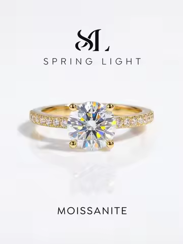 1-2ct Real Moissanite Diamond Gemstone Wedding Ring 925 Sterling Silver Engagement Rings for Women G