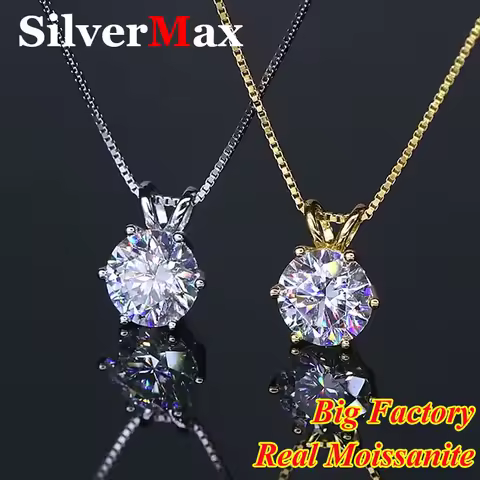 1/ 2/ 3ct Moissanite Diamond Pendants & Necklaces & Earrings For Women S925 Silver Jewelry Women's M