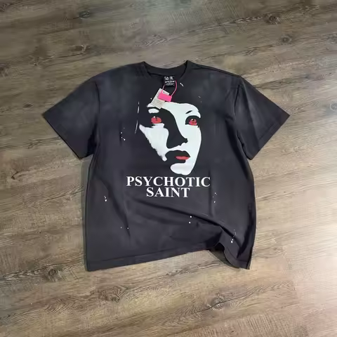 Yao Fashion Saint OF Michael 25SS Streetwear Luxury Brand Retro Tee Casual Men Tee Graffiti Graphics