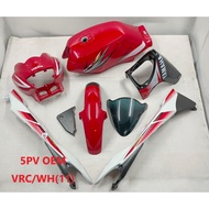 Coverset Yamaha RXZ 135 Catalyzer ekor putih biru merah dan hitam OEM