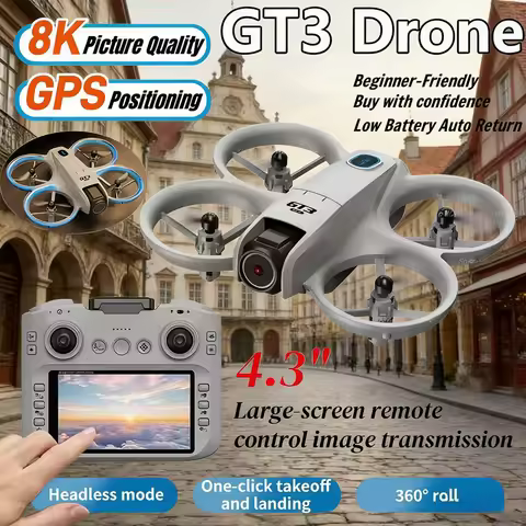 2026 New GT3 MAX 8K HD Drone GPS Professional Aerial Avoiding Obstacle 4.3" Remote Control Brushless