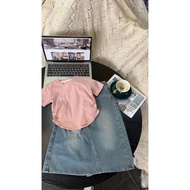 DS-232 IMPORTED GIRLS JEANS SKIRT SET AGE 3-7 YEARS