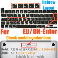 Keyboard Cover Skin for MacBook Pro 13 2020 -2022 Chip M1 A2338/A2289/A2251 and 2020-2019 Pro 16 Inc
