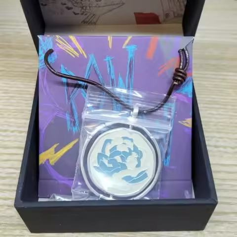 unisex Game Jinx Blue Rose Rotatable Necklace Anime Game Arcane Season 2 Backpack Pendants Fashion J