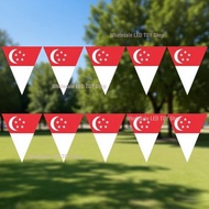 🚩SG Stock🚩14*18cm Singapore flag NDP Red White triangle flags banner bunting suitable for national d