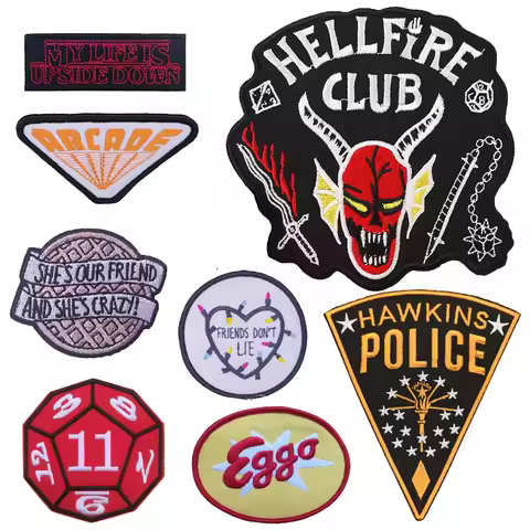 Horror TV Drama Friends Don't Lie Eggo Iron On Patches Hawkins Badge Clothing Accessories Embroider