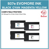 Compatible HP EvoMore 937e 937 Cyan Yellow Magenta Ink Cartridge for HP OfficeJet 9120e 9130e 9720e 
