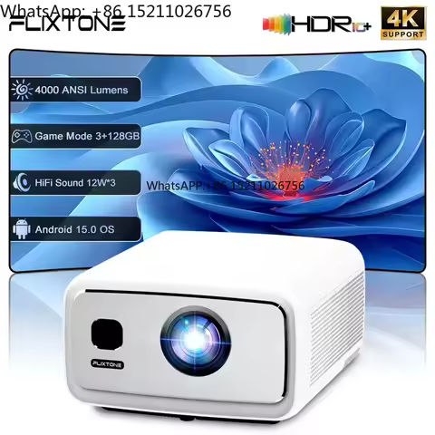 4000 ANSI Lumens Full HD 4K D10S 5 Inch LED LCD Mini Projector Android 15 Portable Indoor/Outdoor 12